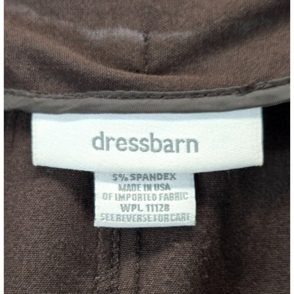 Dressbarn Brown Career Wear Skirt Midi  Flare Godet Insterts Bandless Waist - Picture 8 of 10